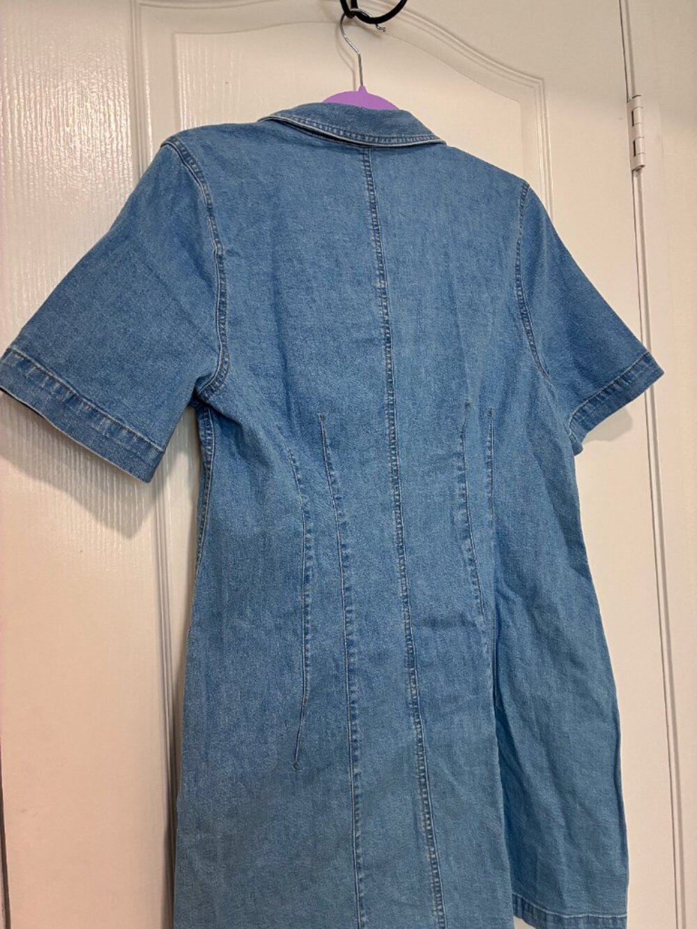 Madewell Denim Seamed Mini Shirtdress Palermo Wash Size 12 NWT - Picture 10 of 12